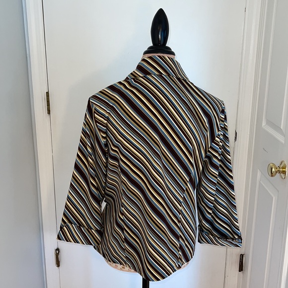 Selene Sport multi stripped 3/4 sleeved vintage top/blouse. Size Large - Picture 4 of 8